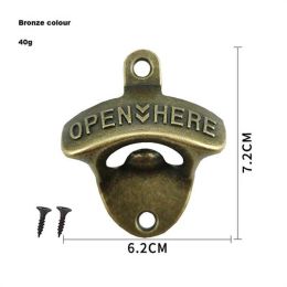 1/2/4Pcs Home Kitchen Gadgets Bottle Opener Wall Mounted Vintage Retro Alloy Hanging Open Beer Tools (Color: Bronze, size: 2pcs)