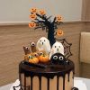 Halloween Cake Toppers DIY Cupcake Topper Castle Ghost Witch Vampire Pumpkin Cake Flags Kids Birthday Wedding Party Baking Decor