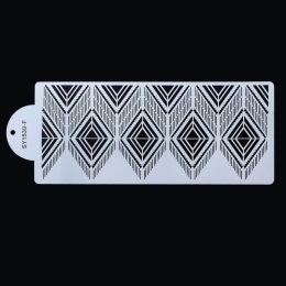 DIY Style Plastic Sugar Sieve Mold Fondant Printing Stencil Hollow Wedding Cake Stencil Edge Decor (size: 3)