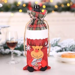 GENNISSY Christmas Wine Bottle Cover Merry Christmas Decorations For Home Christmas Ornament New Year 2022 Xmas Navidad Gift (Color: Elk)