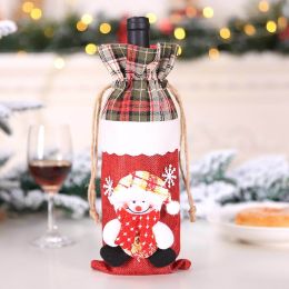 GENNISSY Christmas Wine Bottle Cover Merry Christmas Decorations For Home Christmas Ornament New Year 2022 Xmas Navidad Gift (Color: Snowman)