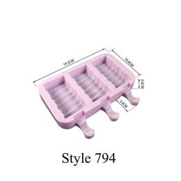 Silicone Ice Cream Mold Popsicle Molds DIY Homemade Cartoon Ice Cream Popsicle Ice Pop Maker Mould (size: Style 794)