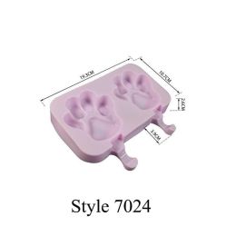Silicone Ice Cream Mold Popsicle Molds DIY Homemade Cartoon Ice Cream Popsicle Ice Pop Maker Mould (size: Style 7024)