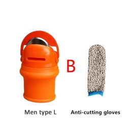 Silicone Thumb Knife Professional Harvesting Plant Knife Anti-Cut Finger Cover Garden Vegetable Gard (size: B(L))