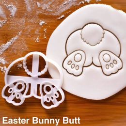 Cartoon Easter Egg Cookie Embosser Mold Cute Bunny Chick Biscuit Cutting Die Set Baking Cake Tool (size: Bunny Butt)
