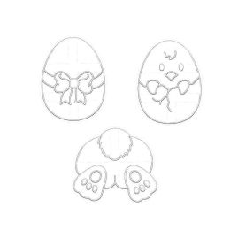 Cartoon Easter Egg Cookie Embosser Mold Cute Bunny Chick Biscuit Cutting Die Set Baking Cake Tool (size: 3Pcs(1Set))