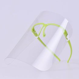 Kitchen Transparent Face Shield Anti-oil Onion Goggles Dust-Proof Face Protective Mask Reutilizable (Color: green, size: 1pc)