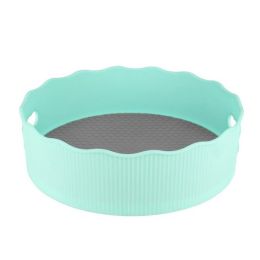 Seasoning Turntable Rack Rotating Condiment Storage Tray Countertop Seasoning Organizer (Color: Blue, size: small)