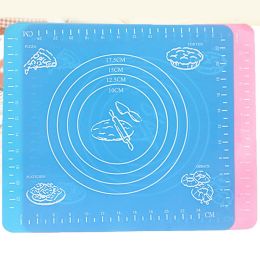 Silicone Non-stick Scale Rolling Dough Mat Liner Baking Fondant Pad Cooking Tool (Color: pink)