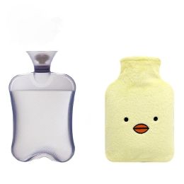 Rubber Thermos With Cute Knit Cover Warm Handbag For Girls Christmas Gifts (Color: yellow)