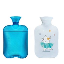 Rubber Thermos With Cute Knit Cover Warm Handbag For Girls Christmas Gifts (Color: blue 2)