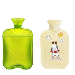 Rubber Thermos With Cute Knit Cover Warm Handbag For Girls Christmas Gifts (Color: yellow 2)