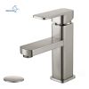 Aqucubic Deck Mounted UPC Basin Mixer Taps Single Handle Bathroom Faucet (Brushed Nickel)