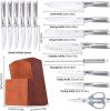 Commercial Home Kitchen Knife Sets 15 Piece With Block Chef Knives Hollow Handle Cutlery Set Etc