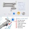 Pot Filler Faucet Wall-Mount for Kitchen Integrated Embedded NPT Thread Design Lead-Free Stainless Steel Faucet with 360Â° 2-Handle Folding Arms Rotat