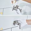 Pot Filler Faucet Wall-Mount for Kitchen Integrated Embedded NPT Thread Design Lead-Free Stainless Steel Faucet with 360Â° 2-Handle Folding Arms Rotat