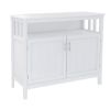 Free shipping Kitchen Storage Sideboard Dining Buffet Server Cabinet Cupboard, Free Standing Storage Chest with 2 Level Cabinets and Open Shelf, Adjus