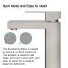 Aqucubic Deck Mounted UPC Basin Mixer Taps Single Handle Bathroom Faucet (Brushed Nickel)
