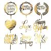 Happy Birthday Gold Cake Topper Acrylic Party Decoration