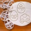 Cartoon Easter Egg Cookie Embosser Mold Cute Bunny Chick Biscuit Cutting Die Set Baking Cake Tool