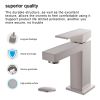 Aqucubic Deck Mounted UPC Basin Mixer Taps Single Handle Bathroom Faucet (Brushed Nickel)