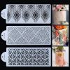 DIY Style Plastic Sugar Sieve Mold Fondant Printing Stencil Hollow Wedding Cake Stencil Edge Decor