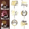 Happy Birthday Gold Cake Topper Acrylic Party Decoration