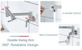 Pot Filler Faucet Wall-Mount for Kitchen Integrated Embedded NPT Thread Design Lead-Free Stainless Steel Faucet with 360Â° 2-Handle Folding Arms Rotat