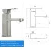 Aqucubic Deck Mounted UPC Basin Mixer Taps Single Handle Bathroom Faucet (Brushed Nickel)