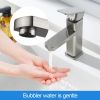 Aqucubic Deck Mounted UPC Basin Mixer Taps Single Handle Bathroom Faucet (Brushed Nickel)