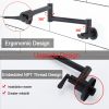Pot Filler Faucet Wall-Mount for Kitchen Integrated Embedded NPT Thread Design Lead-Free Stainless Steel Faucet with 360Â° 2-Handle Folding Arms Rotat