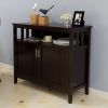 Free shipping Kitchen Storage Sideboard Dining Buffet Server Cabinet Cupboard, Free Standing Storage Chest with 2 Level Cabinets and Open Shelf, Adjus