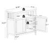 Free shipping Kitchen Storage Sideboard Dining Buffet Server Cabinet Cupboard, Free Standing Storage Chest with 2 Level Cabinets and Open Shelf, Adjus
