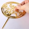 Happy Birthday Gold Cake Topper Acrylic Party Decoration