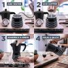 Espresso Maker 6 CUP Moka Pot, Steam Italian Stovetop Coffee Makers Percolator, Aluminum Ripple Ring Design, Easy To Use & Clean, 2 8oz Ceramics Cup 1