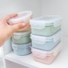 Round Mini Refrigerator Crisper Lunch Box Kitchen Plastic Storage Rectangular Sealed Case