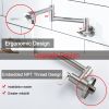 Pot Filler Faucet Wall-Mount for Kitchen Integrated Embedded NPT Thread Design Lead-Free Stainless Steel Faucet with 360Â° 2-Handle Folding Arms Rotat