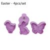 Easter Decoration Egg Rabbit Chick Butterfly Shape Cookies Cutter Plastic Fondant Biscuit Cake Mold