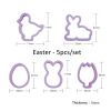 Easter Decoration Egg Rabbit Chick Butterfly Shape Cookies Cutter Plastic Fondant Biscuit Cake Mold