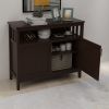 Free shipping Kitchen Storage Sideboard Dining Buffet Server Cabinet Cupboard, Free Standing Storage Chest with 2 Level Cabinets and Open Shelf, Adjus