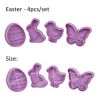 Easter Decoration Egg Rabbit Chick Butterfly Shape Cookies Cutter Plastic Fondant Biscuit Cake Mold